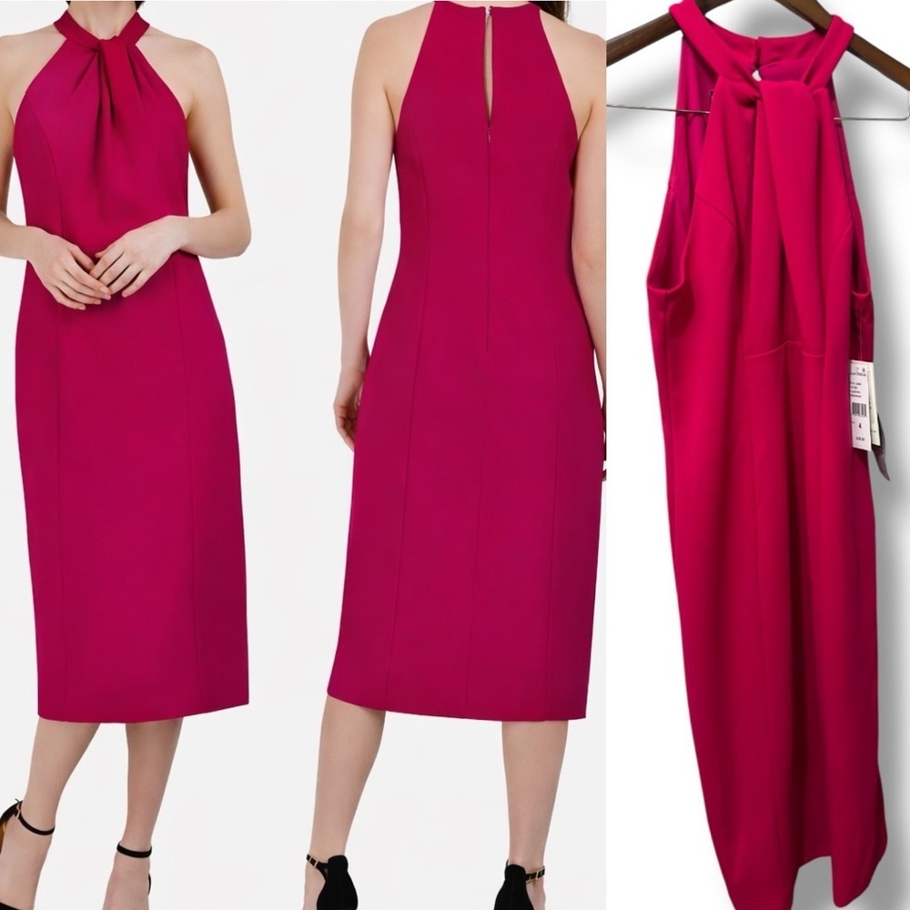 Julia Jordan | NWT Fuchsia Sleeveless Halter Midi Dress (size 4)